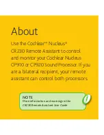 Preview for 2 page of Cochlear Nucleus CR230 Quick Manual