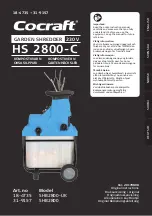 Cocraft HS 2800-C Original Instructions Manual preview