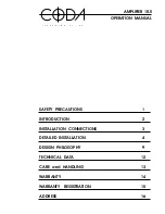 Предварительный просмотр 1 страницы Coda Amplifier 10.5 Operation Manual