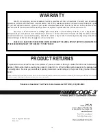 Предварительный просмотр 16 страницы Code 3 3599L5 Installation & Operation Manual