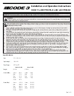 Предварительный просмотр 1 страницы Code 3 CD3511 Series Installation & Operation Instructions