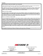 Предварительный просмотр 14 страницы Code 3 CD3511 Series Installation & Operation Instructions