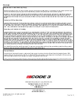 Предварительный просмотр 10 страницы Code 3 CD5031 Installation & Operation Instructions