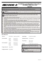 Code 3 CD5101 Installation And Operation Instructions Manual preview