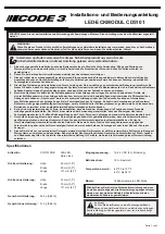 Preview for 10 page of Code 3 CD5101 Installation And Operation Instructions Manual