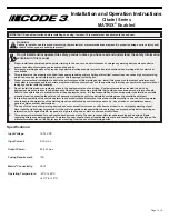 Code 3 Citadel Series Assembly, Installation And Operation Instructions предпросмотр