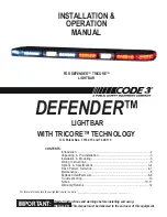 Code 3 DEFENDER TriCore Installation & Operation Manual предпросмотр