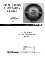 Предварительный просмотр 1 страницы Code 3 SL100IMP Installation & Operation Manual