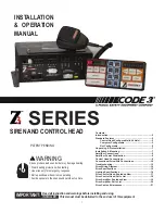 Code 3 Z3 Series Installation & Operation Manual preview