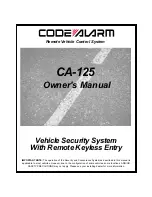 Code Alarm CA-125 Owner'S Manual preview