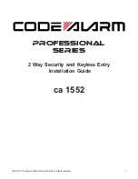 Preview for 1 page of Code Alarm ca 1552 Professional Series Installation Manual