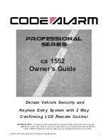 Code Alarm ca 1552 Professional Series Owner'S Manual preview