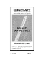 Code Alarm CA-230 Owner'S Manual preview