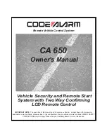 Code Alarm CA 650 Owner'S Manual preview