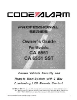 Предварительный просмотр 1 страницы Code Alarm CA 6551 Owner'S Manual