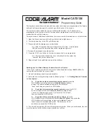 Code Alarm CATX130 Programming Manual preview