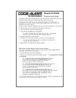 Code Alarm CATX630 Programming Manual preview