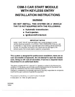 Code Alarm CSM-3 Installation Instructions Manual preview