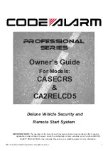 Code Alarm PROFESSIONAL SERIES Owner'S Manual preview