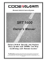 Code Alarm SRT 1600 Owner'S Manual preview