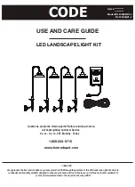 Предварительный просмотр 1 страницы Code DL10490BK1-4 Use And Care Manual