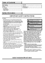 Предварительный просмотр 2 страницы Code DL10490BK1-4 Use And Care Manual