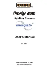 Code Party 600 User Manual предпросмотр