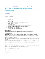 CODELOCKS CL1200 Programming & Operating Instructions preview