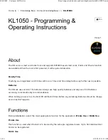 Предварительный просмотр 1 страницы CODELOCKS KL1050 Programming &  Operating Manual