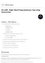 CODELOCKS KL1200 Programming And Operating Instructions preview