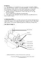 Предварительный просмотр 2 страницы Coffee Laboratory Sample PRO 100 Series Operating Manual