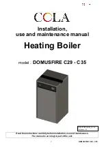 Cola DOMUSFIRE C29 Installation, Use And Maintenance Manual предпросмотр