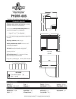 Предварительный просмотр 2 страницы ColdTech P1SRR-08S Specifications