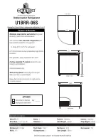 Предварительный просмотр 2 страницы ColdTech U1BRR06S Specifications