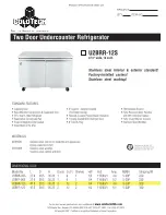 Предварительный просмотр 1 страницы ColdTech U2BRR12S Specifications