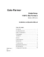 Cole Parmer StableTemp CBF Series Installation And Operation Manual предпросмотр