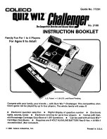 Preview for 1 page of Coleco Quiz Wiz Challenger Instruction Booklet