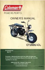 Preview for 1 page of Coleman Powersports CT200U-CL 2020 Owner'S Manual