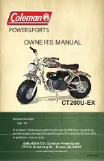 Предварительный просмотр 1 страницы Coleman Powersports CT200U-EX 2020 Owner'S Manual