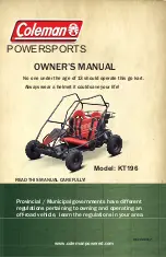 Предварительный просмотр 1 страницы Coleman Powersports KT196 Owner'S Manual