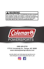 Предварительный просмотр 9 страницы Coleman Powersports RB200 Assembly And Inspection Manual