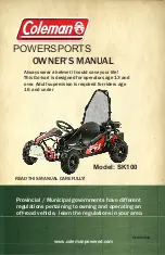 Coleman Powersports SK100 2020 Owner'S Manual preview