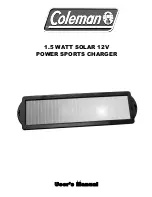 Coleman 1.5 Watt Solar 12V Power Sports Charger User Manual preview