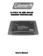 Coleman 12 VOLT 30 AMP SOLAR CHARGE CONTROLLER User Manual предпросмотр