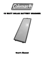 Preview for 1 page of Coleman 18 WATT SOLAR BATTERY CHARGER User Manual