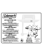 Coleman 3000 Series LG30610EB Parts List предпросмотр