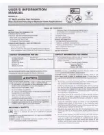 Preview for 1 page of Coleman 33" User'S Information Manual