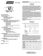 Coleman 40-118 Operation Instruction preview