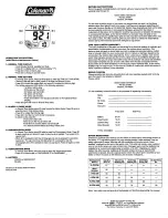 Coleman 40-374 Operating Instructions предпросмотр