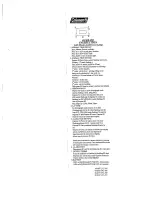 Coleman 40-867 Operating Instructions предпросмотр